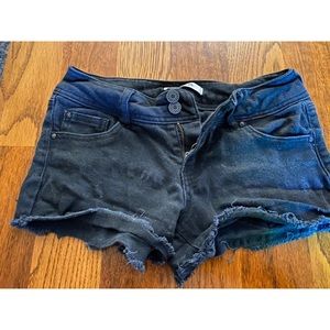 Black Low Rise Jean Shorts
